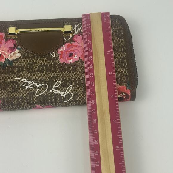 Juicy Couture Women's Multi-Pocket Wallet Zip Around Floral Print - Picture 7 of 9